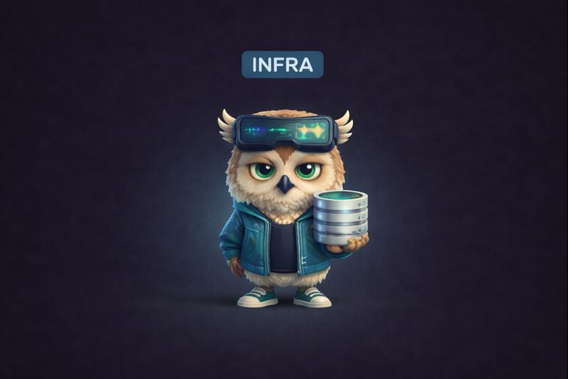 Infrastructure Gossip Analytics owl mascot representing the Infrastructure team