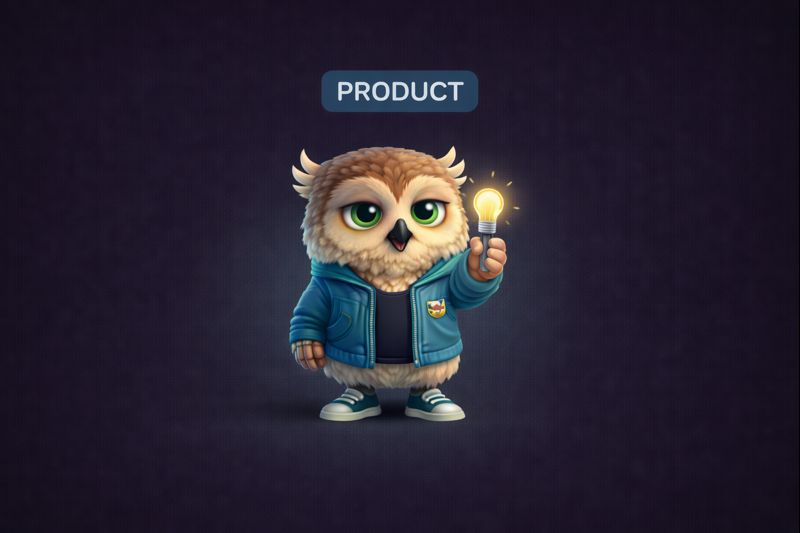 Product Gossip Analytics owl mascot representing the Product team