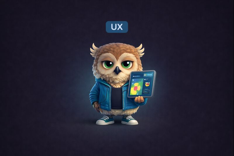 User Experience Gossip Analytics owl mascot representing the User Experience team